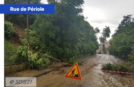 Photo de la coulée de boue rue de Périole le 11 juin 2023